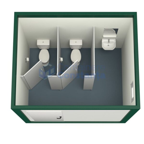 container sanitar constanta 3metri 2wc verde