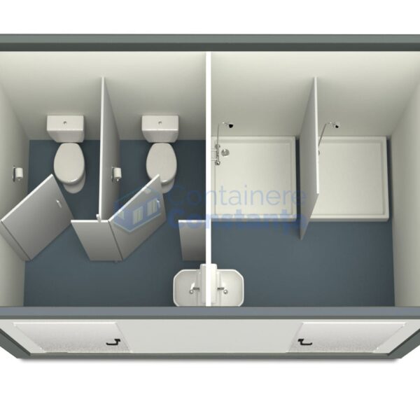 container sanitar constanta 4metri 2dusuri 2wc gri
