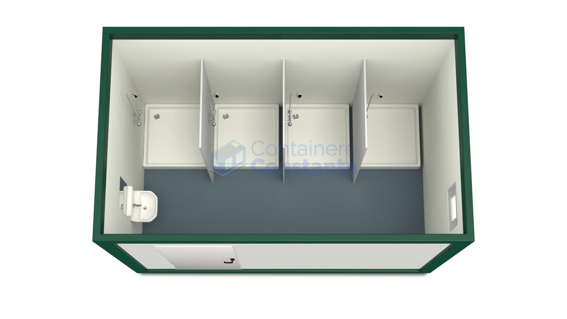 container sanitar constanta 4metri 4dusuri verde